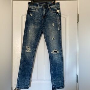 Aero Mens Real Original Denim Distressed Straight Leg Skinny Denim Jeans 29W/32L
